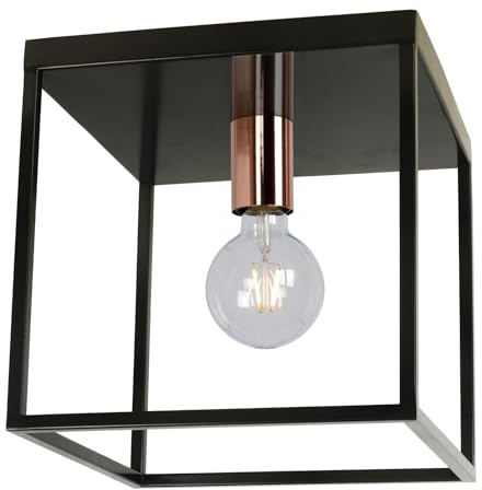 LUCIDE Arthur - Flush Ceiling Light - 1xE27 - Black