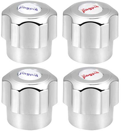 sourcing map Faucet Knob Handle 30mm Dia Universal Faucet Replacement Knob Silver Tone 4 Pcs