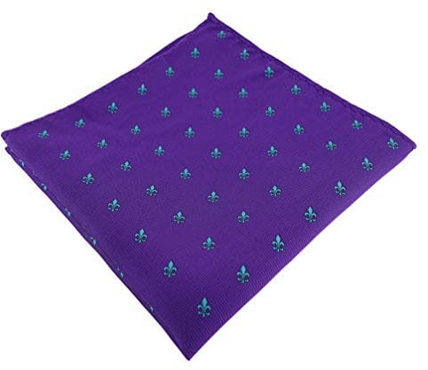 TigerTie Designer Einstecktuch in lila türkis mit Lilien gemustert - Stecktuchgröße 30 x 30 cm