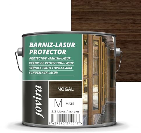 JOVIRA PINTURAS Lasur Protector Mate. Protege, decora y embellece todo tipo de madera (2,3 Litros, Nogal) G-4