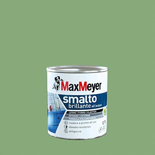 Maxmeyer Smalto All'Acqua Poliuretanico Brillante Verde Cina 0,75 L