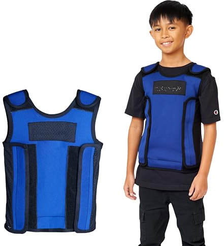 Sentire-Sensory UK – Blue Adjustable Weighted Vest – Compression Vest – For Kids Aged 10-12 (L)