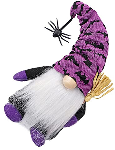 Halloween Gruselige Spinne Fledermaus Wichtel Puppe Zwerg Ornament Halloween Party Dekoration für (lila)