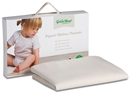 The Little Green Sheep SnuzPod - Protector de colchón orgánico Impermeable, 100% algodón, Plano sin Ruido, para bebés y niños, 40 x 75,5 cm (Blanco Natural)