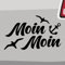 Stickerfreaks Moin Moin Möwen Aufkleber - 6 Größen, 21 Farben - Norderney Urlaub Sylt Ostsee Föhr, Schwarz, Vinyl, Nautisch, Aufkleber, 10x6cm
