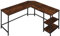 tectake® Schreibtisch L Form, Eckschreibtisch mit Monitoraufsatz, Industrial Schreibtisch, Gaming Tisch, Computertisch, für Home Office, Büro - 138x138x75,5cm - Industrial Dunkelbraun