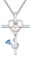 KINGWHYTE Kreuz Herz Halskette 925 Sterling Silber Stethoskop Kette Kreuz Anhänger Halskette Schmuck Geschenk für Mädchen Frau Schwester Damen