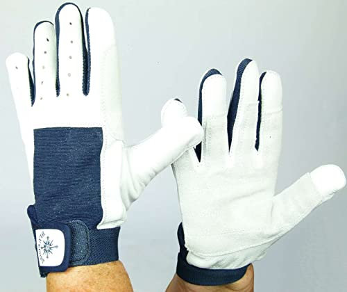 BluePort 1 Paar Unisex Segelhandschuhe Gr. S / 7 aus Leder - Alle Finger geschlossen - Montagehandschuhe Fahrradhandschuhe