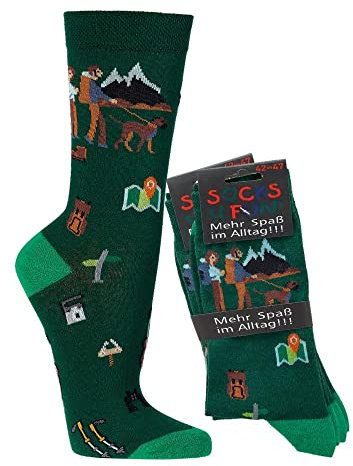 Damen Jungen Herren Spaßsocken (2 Paar) 42-47 Wanderfreunde