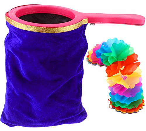 1 juego de bolsas de cambio mágicas, bolsa de trucos de torsión con mango de flor de cambio mágico que hace que las cosas parezcan desaparecer truco mágico, azul