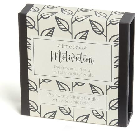 A Little Box of Motivation - Entspannungskerzen von Cotton & Grey 12 reine Bienenwachskerzen und Keramikhalter für Entspannung, Meditation und Achtsamkeit