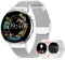 Iaret Reloj Inteligente Mujer Redondo con Llamada,1.32 Smartwatch con Seguimiento del Periodo, 20+ Modos Deportes, Pulsómetro, SpO2, Monitor Sueño, Podómetro para Android iOS, Regalo (Plata)