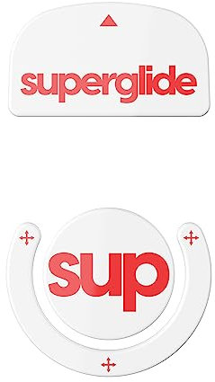 Superglide2 Mausfüße mit strukturierter Oberfläche für Logitech G Pro X Superlight1, mit ultrastarkem Glas, Glatte und langlebige Sohle für Logitech G Pro X Superlight1, Weiß/Rot
