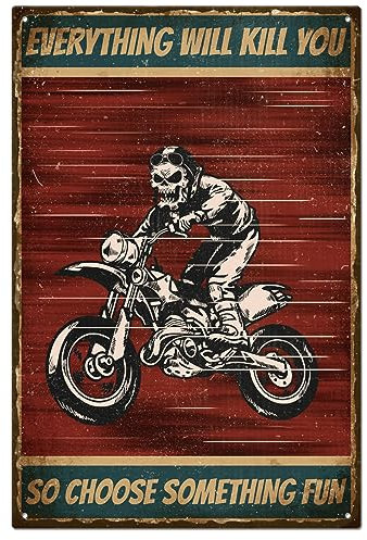 GLOBLELAND Vintage Metal Tin Sign Funny Retro So Choose Something Fun Metal Wall Decor Decorative Tin Sign Art Plaque Poster 8×12inch/20x30cm for Home Kitchen Bar Club Decoration