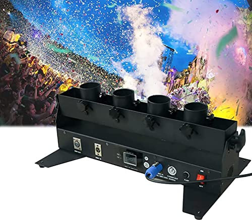 Steuern Sie die 4-Kopf-Farbpapiermaschine, die Konfetti-Gebläsemaschine, die DMX-Konfettikanonenmaschine für Partyveranstaltungen/Hochzeiten