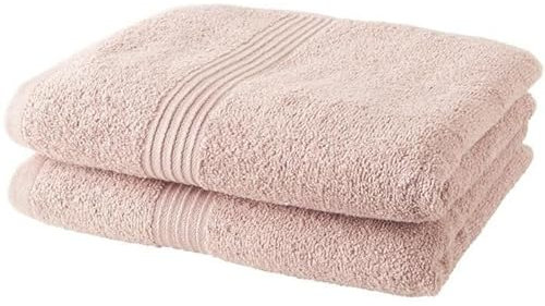 Lot de 2 Serviettes de Toilette 50x90 cm 100% Coton - Rose des sables