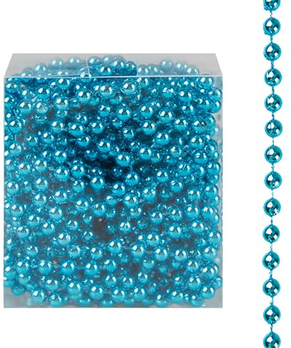 Luxuriöse 8 Meter lange Perlenkette, Girlande, Dekoration, Weihnachtsbaum, hängende Ornamente (blau)