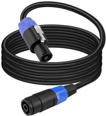 PNGKNYOCN Cavo di prolunga Speakon, cavo professionale 12AWG 4 Pin NL4FC Speakon maschio-femmina con blocco a torsione per amplificatori audio (2M/6.6FT)