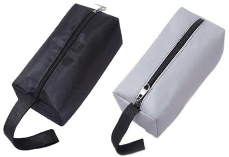 Small Tool Bag,2 PCS Canvas Tool Pouch Small Zip Pouch Drill Bit Storage Bag Tool Tote Bags Waterproof Pouches for Tools Screwdriver Tool Office Supplies Stationery