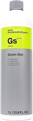 Koch Chemie Green Star - Highly Concentrated Universal Cleaner; Phosphate and Solvent Free, Auto Interiors and Exteriors, Engine Cleaning, Machinery, Commercial Use, Workshops, Industrial - 1 Liter