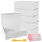Geschenk-Box 26 x 18 x 7.6cm, Geschenk-Boxen für Geschenke mit magnetischen Deckel, Rechteck zusammenklappbar Geschenk Wrap Box enthält Karte, Band (Weiß-5 Packungen)