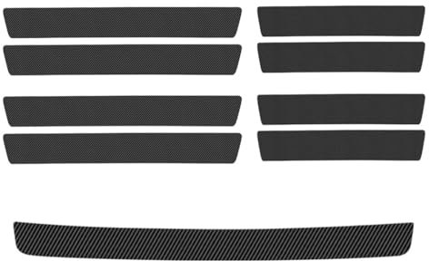 JAMAKALA 9Pcs Car Door Sill Protectors,Scratch Resistant Door Sill Bumper Protective Film,Carbon Fiber Car Door Sill Protector, Threshold Protection Sticker for Trunk Kick Plates