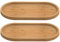 WPNCYK 2pcs Bamboo Oval Trays, Rustic Brown Wooden Trays, Multifunctional Oval Bamboo Tray for Tea, Coffee, Storage, Plant Pot Holder