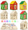 TGFIX 7set Teelichthaus Basteln Weihnachten Kinder Mit LED Kerzen Lebkuchenhaus Bausatz Holz Teelicht Haus Lichterhaus Weihnachten Bastelset Kinder Gingerbread House Weihnachtsbaum Hängendsdeko
