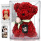 auvstar Rosen Teddybär mit DIY E-Ink,Rosenbär mit Tintenbildschirm Anhänger,Rosen Bär für Frauen Geschenk,Rosenteddy Bär mit Geschenkbox,Geburtstagsgeschenk für Frauen