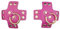 ARZOM Sexy Nippelpad Pastie Pink, Nippel Pasty Aufkleber mit Ring und Nieten, 7,5 x 7,5 cm, aus PU-Leder (Pink)