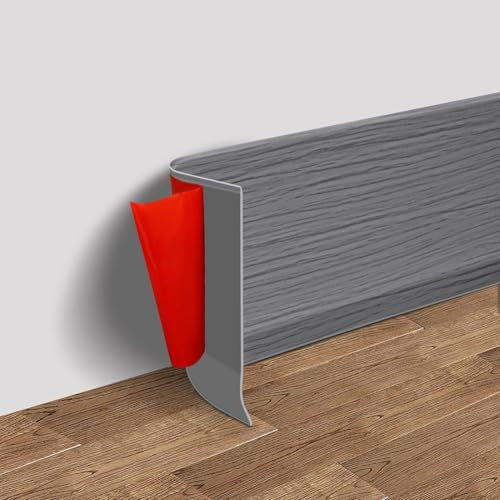 Simplifiez la rénovation de votre maison avec notre solution économique de plinthe en PVC de 3 mètres (gris)