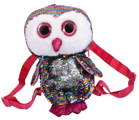 TINEASUR Bunter Silberner Pailletten-rucksack Mit Eulenmotiv Kleiner Kinderrucksack Mit Verstellbaren Trägern Langlebiger Reißverschluss Geeignet Für Schule Ausflüge Und Alltag Modischer