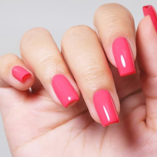 Imtiti Pink Gel Nail Polish, Rose Pink Gel Polish High Gloss Soak Off UV LED Spring Summer Art Manicure Salon DIY Design 10ml