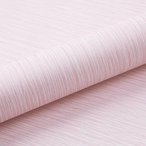 Anttyscar Plain Light Pink Striped Wallpaper Modern Thick 3D Textured Flocking Embossed Wallpaper for Adults Teenager Kids Bedroom Living Room Hallway Stairs Lounge
