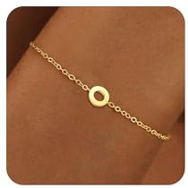 RMMD Gold Armband Mädchen - Personalisiertes Gold Vergoldete Initialen Armband mit Buchstaben O Armband Gold Damen Armbänder Mädchen Geburtstagsgeschenk Modeschmuck für Teenager Mädchen