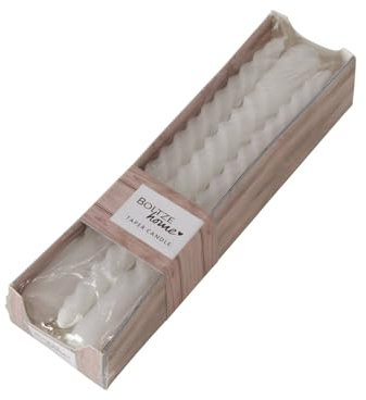 Stabkerze Twisted Kerze 6er-SET Weiß Tischdekoration Deko Dekoration Echtwachskerzen Geburtstagskerze Partydekoration Echtwachs Farbig Höhe: 20 cm