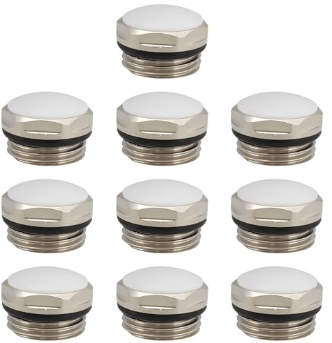 VGOL 10pcs 1/2BSP Radiator Cover Plugs Stop End Cap, Brass Nickel Plated, for Radiator