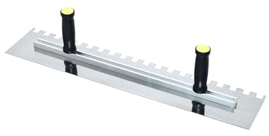 Large Tile Trowel,Trowels with Square Notches, with Handle, Mortar or Carpet Adhesive, Flooring and Tile Tool, for Large Tiles Flooring(Style 2)