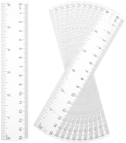 Transparentes Kunststofflineal 10 Stück Lineal 15cm Lineal Durchsichtig Set Plastiklineal Messwerkzeug für Schüler Schule Kinder Klassenzimmer Grundschule Bürobedar
