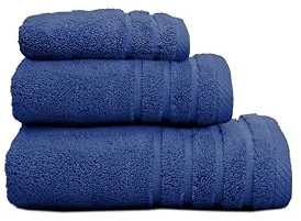 Sedalinne - Juego de Toallas de Baño Completo 500 Gr Liso - Toallas Baño Grandes y Pequeñas Rizo 100% Algodón - Pack (1 Tocador + 1 Lavabo+ 1 Ducha) - Alta Absorción - Toalla Algodon - Azul Marino