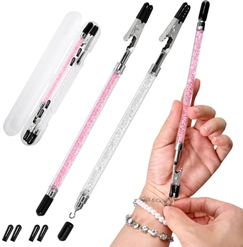 LEONTOOL 2 in 1 Bracelet Helper Tool 2 Pcs Quick Release Fastening Jewelry Clasp Helpers Bracelet Assistance Tool with Hook for Bracelets, Necklace, Clasps Zippers Crafts Adjustment, 195mm Extended
