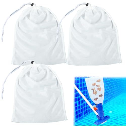 Ersatz Filtersäcke für Poolsauger Reinigung Feines Filternetz | poolsauger Beutel | Poolsauger Filter | | Wiederverwendbarer Filterbeutel für Pool Aquarium| Passend für Pool Reiniger (3, 32cm×22cm)