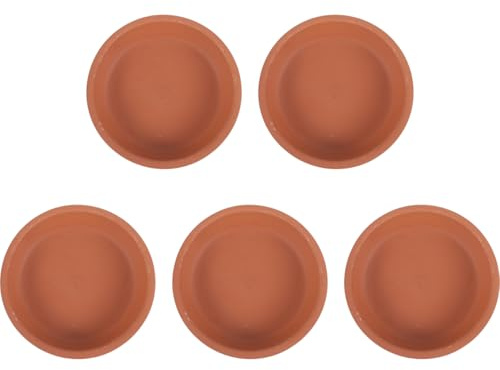 Veemoon Soucoupe De Plante Ronde 8 Cm - Ensemble De 5 Pcs - Plateaux D'égouttement en Plastique pour Pots Fleurs Et Bonsaïs Idéal pour Et Jardin