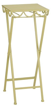 MICA Decorations Rosalie Pflanzentisch für den Außenbereich – Pflanzenständer für Zimmerpflanzen 68 x 28 cm – Klappbar – Eisen – Hellgrün