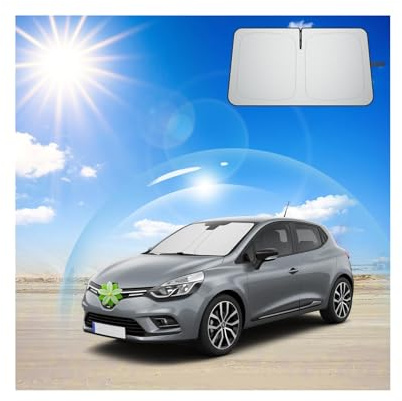 Ruiya Parasol para Parabrisas Delantero Compatible con Renault Clio 4 2013-2019, Protección Solar Anti UV y Rayos, Cubreparabrisas Plegable para Accesorios de Coche