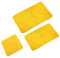 WohnDirect Badematten Set 3tlg - 3X Badvorleger (45x45 + 50x80 + 60x100cm) - Badteppich rutschfest & Waschbar - OHNE Ausschnitt - Gelb