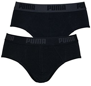 PUMA Basic Briefslip Gummibund anthrazit/schwarz Doppelpack schwarz