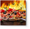 Modern Wanduhr Kuchen Backen Pizza Käse 40x40cm Quadrat Groß Wand Uhr Glas Analog Zimmeruhren Küche Büro Wohnzimmer Glasuhr Wall Clock Dekoration Design Wanddekoration Küchenuhr C4AC40x40-2406