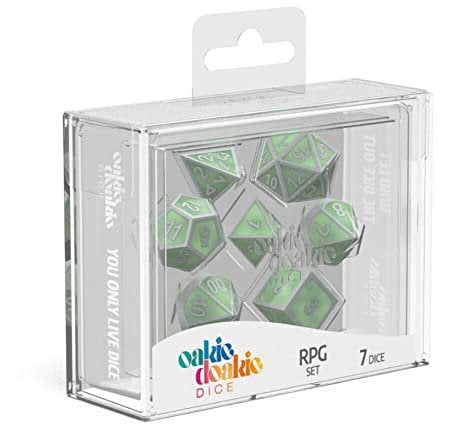 Oakie Doakie Dice Unisex – Erwachsene Würfel RPG-Set Metal Glow in The Dark, Druids Blaze, Divers