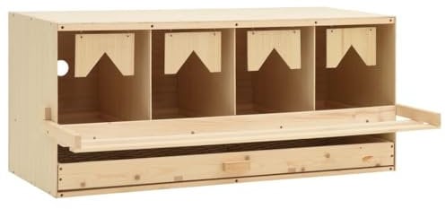 vidaXL Kiefernholz Massiv Legenest Hühnernest 4 Fächer für mittelgroße Hühner Legenester Abrolllegenest Abrollnest Abroll-Legenest 106x40x45cm